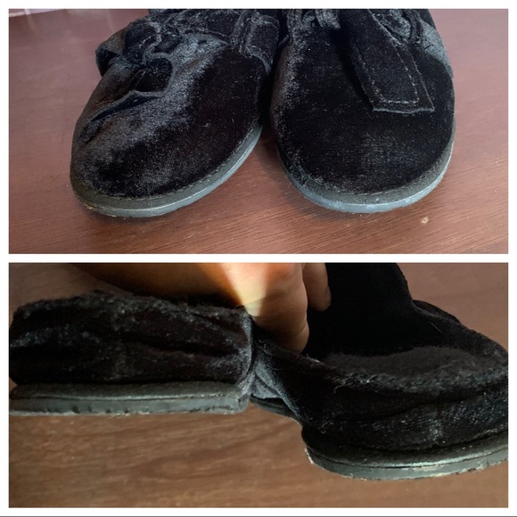 SOLD IN BUNDLE Black Velvet & Shearling “Liberty” Slippers - Picture 8 of 12